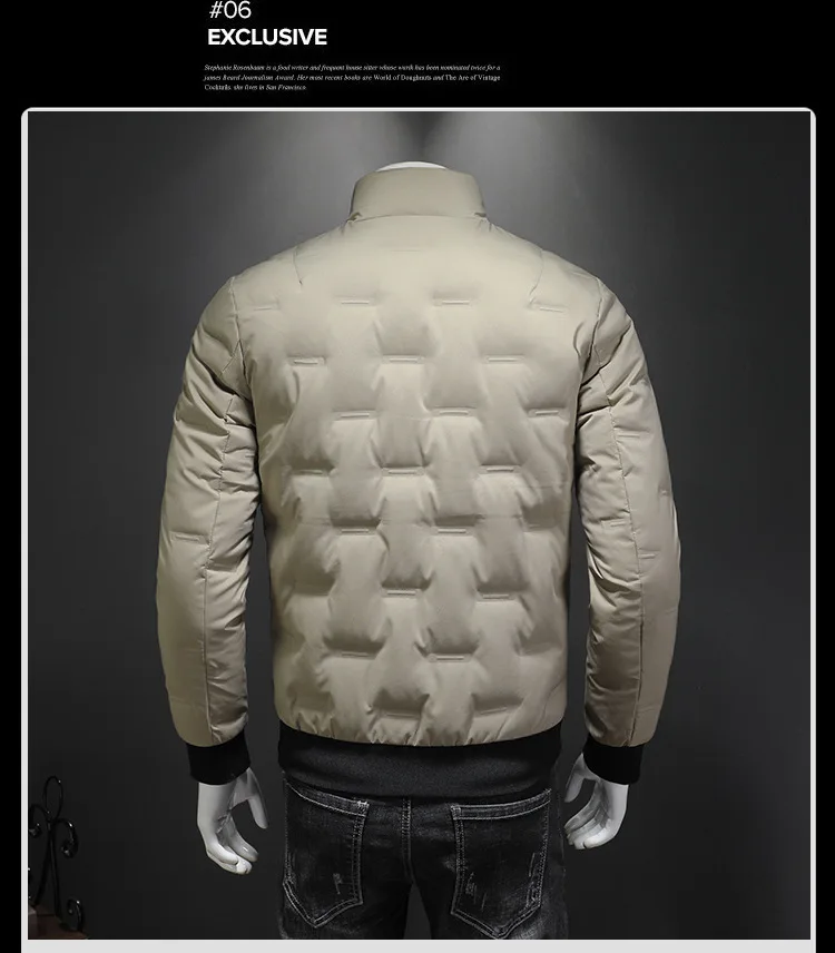 Fanwo Fw2185 Winter New Style Trend Men Solid Color Large Size Stand Collar Warm down Jacket Coat