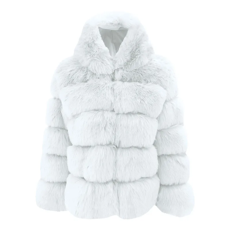 Пальто из искусственного меха женские куртки и пальто женская зимняя куртка с капюшоном из искусственного меха теплая Толстая Верхняя одежда Куртка