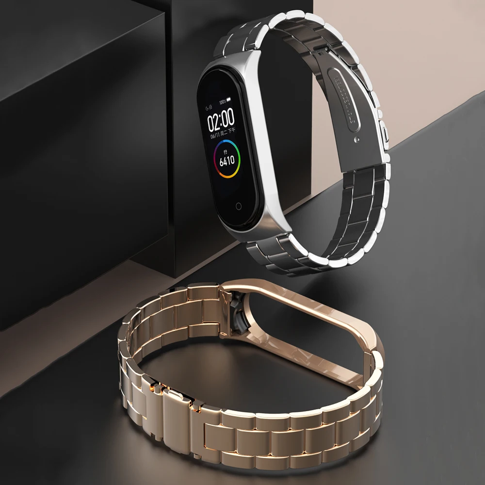 Металлический ремешок из нержавеющей стали для mi band 4, аксессуары для браслетов для Xiaomi mi Band 3, ремешок на запястье mi band 4, металлические ремешки на запястье