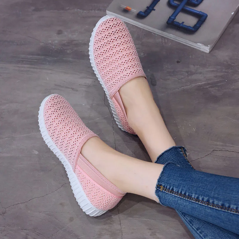 

2020 spring and autumn new ladies breathable mesh casual shoes fashion single shoes flat bottom shallow mouth ladies white shoes