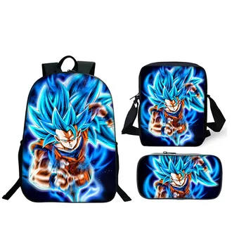 

Dragon Ball Z School Bag Super Saiyan Students Boys Girls School Bag Surprise Gift Knapsack Fashion Backpack 3pcs/set