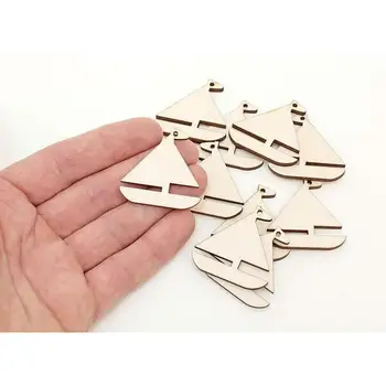 

10x Sailboat Wood Cutouts (1,5") Shape Unfinished Wood Art Projects Craft Decoration Gift Decoupage Seaside Yacht Sea Decor 1216