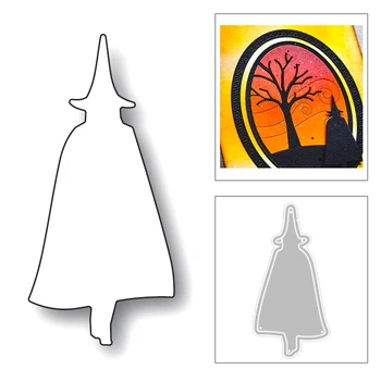 

2020 New Wizard Magic Hat and Cloak Back View Silhouette Metal Cutting Dies For Making Greeting Card Paper Scrapbooking No Stamp