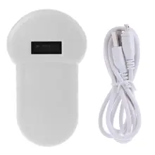 Lecteur de puce portable portable pour animaux de compagnie, Scanner, lecteur de reconnaissance de puce animale pour chats et chiens, transpondeurs dans un étui rembourré