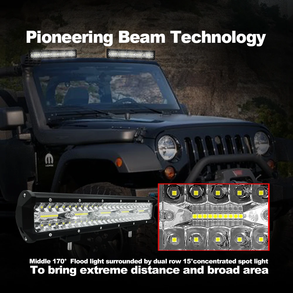 15 дюймов 300 Вт 30000LM светодиодная балка для внедорожников водонепроницаемый комбинированный луч светодиодный рабочий свет бар для грузовика автомобиля внедорожник Лодка 12 В Прочный горячий автомобиль огни