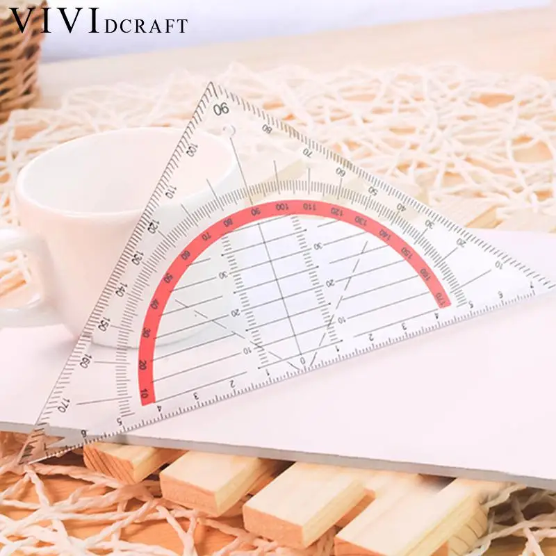 Functional Plastic Triangle Ruler Patchwork Measurment Kids School For Patchwork Angle Tools Stationery Ruler Vividcraft Re X1V2 plastic ruler triangle ruler