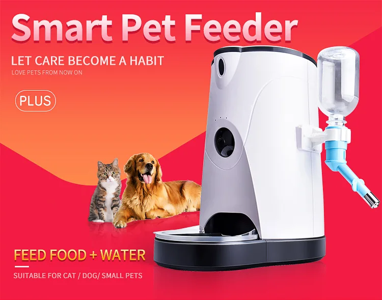 Автоматический Питатель для домашних животных, умный дозатор воды для еды с hd-камерой и дистанционным видео-видеонаблюдением для собак и кошек