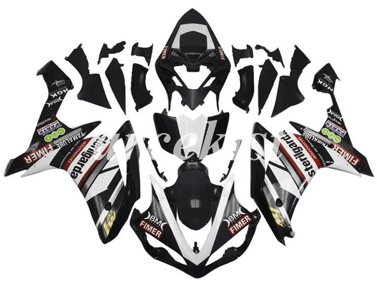 Литьевая форма) ABS полный обтекатель комплект подходит для Yamaha YZF1000 R1 2007 2008 07 08 YZF R1 кузов Обтекатель ENEOS - Цвет: black white
