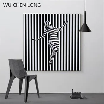 

WU CHEN LONG Contemporary Artist Black And White Mural Living Room Home Decor Painting Hotel Studio Abstract Painting A2011