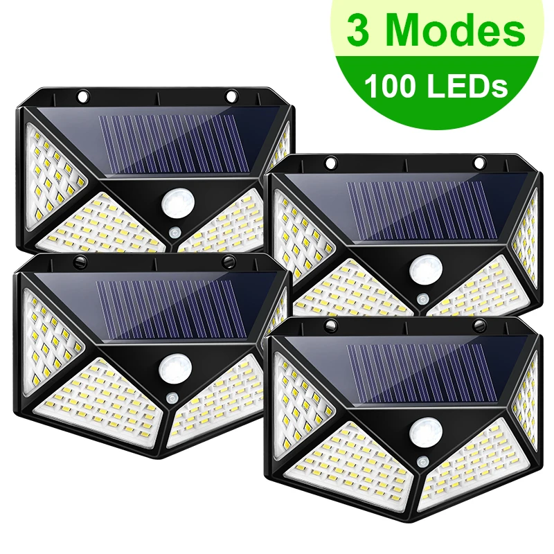 3 Modes LED Solar Light Outdoor Solar Lamp Power Sunlight Waterproof Garden Lights Decoration PIR Motion Sensor Street Lantern