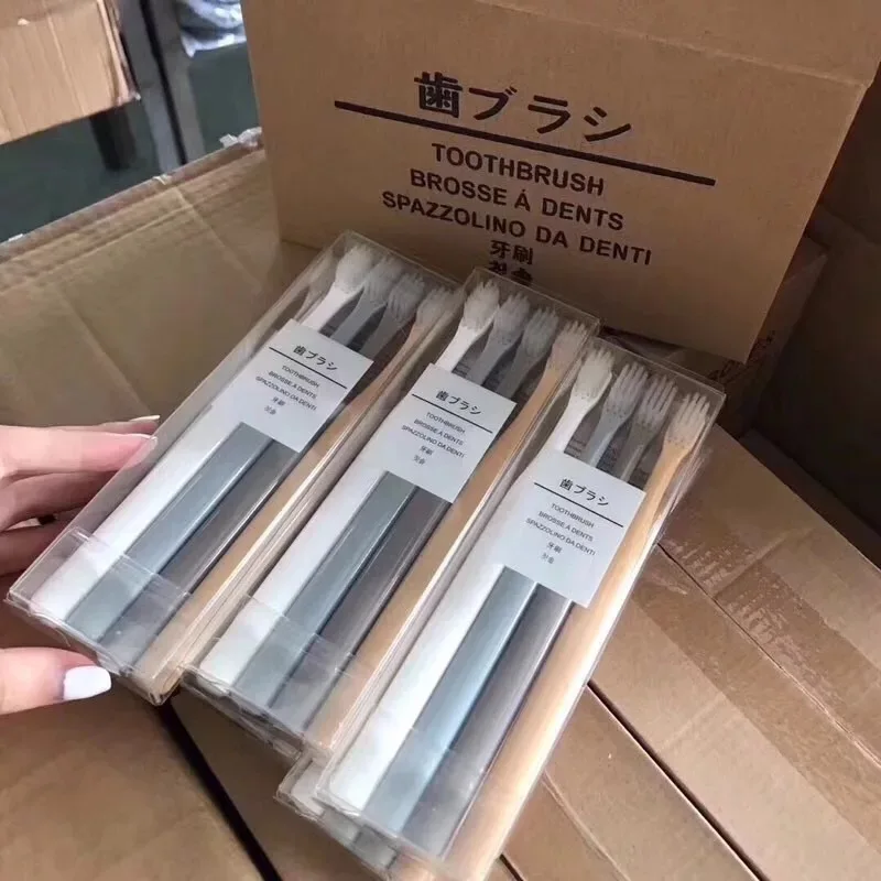 Японский стиль MUJI Стиль Знаменитостей мягкая Щетинная Зубная щетка головка зубная щетка Wechat бизнес 4 Кристалл в коробке Производитель