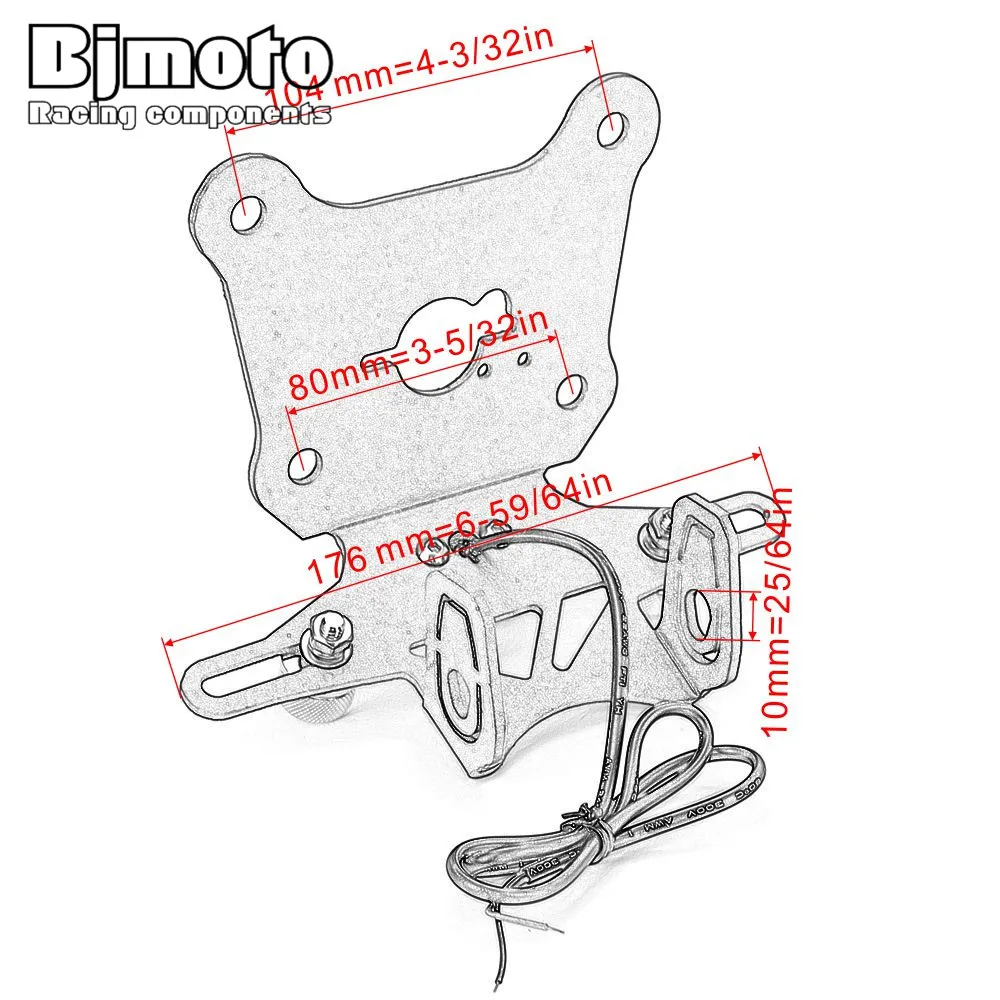 BJMOTO держатель номерного знака мотоцикла кронштейн с пластиной света для Kawasaki Z900RS Z900 RS
