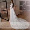 Vestidos Boho Bridal Long Sleeve Wedding Dresses A Line 2024 Robe Longue Simple Beach Chiffon Long Wedding Gowns Customized 2