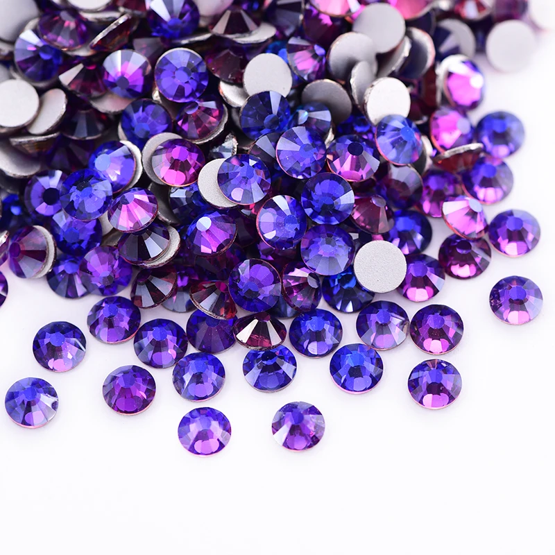 New Purple Velvet Crystal Loose стразы Non Hot Fix Rhinestones Glass Strass Non Hotfix Rhinestone DIY Nails Decorations F0239 Garment Labels