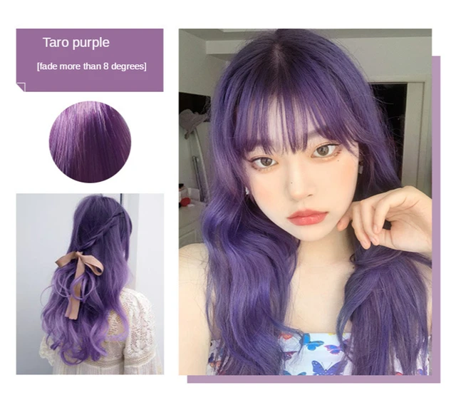 500ml Hair Dye Cream Fashion Blue Hair Waxing Mud DIY Temporary Styling Hair Color Cream No Damage Easy Wash Purple Hair Dye Wax Taro Purple