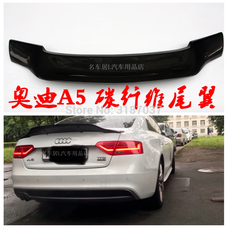 

for Audi A5 fiber rear spoiler 4-door and 2 -door coupe 2009 - 2016Carbon Fiber rear boot Wing Spoiler Wing Trunk Lip Boot Cover