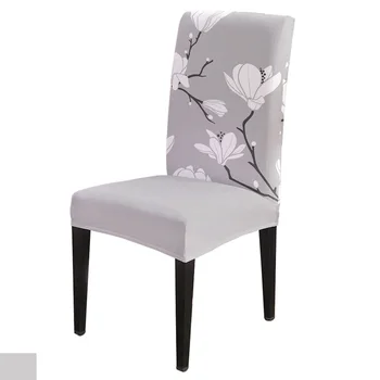 

White Floral Pattern Seamless Pattern Chair Cover Spandex Elastic Chair Cover Hotel Wedding Supplies Dining Chair Cover Stretch