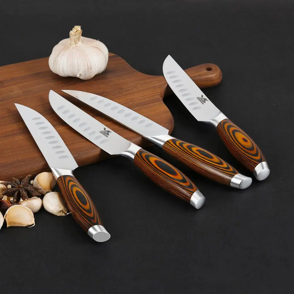 Kitchen Knives Gift Set - 4 Serrated Steak Knives 5' Set in Wooden Box –  Steakman