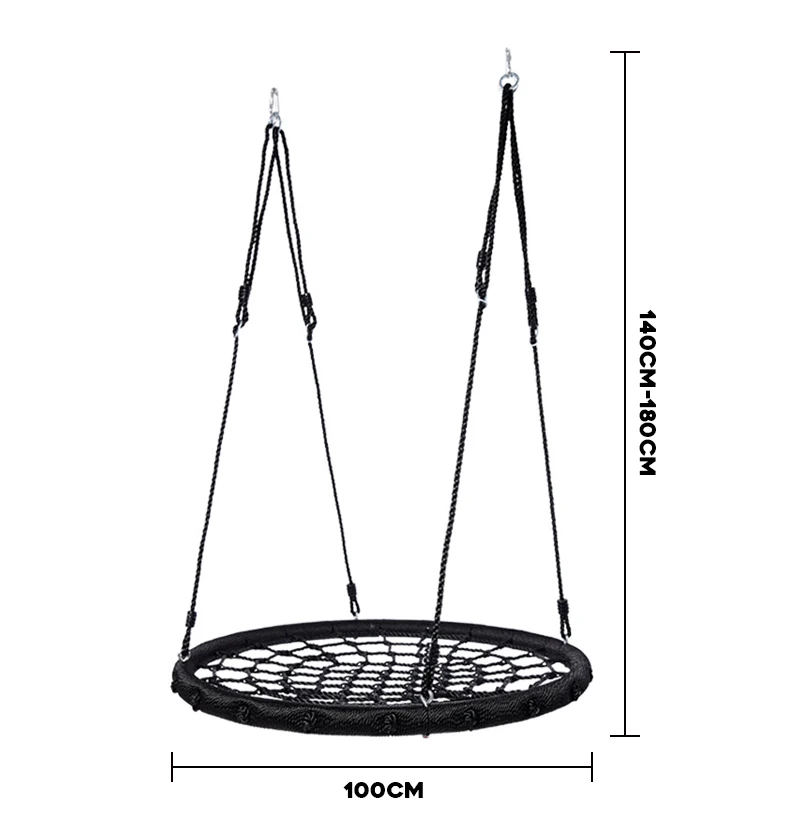 100cm Outdoor Children's Swing Pendant Round 60cm Adjustable Nylon Hanging Rope Garden Swing for Kids& Adults