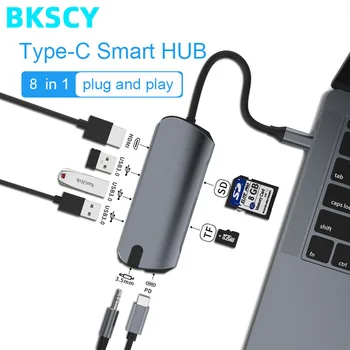 

Bkscy Type-C HUB Type-C Docking Station Type-C Expansion HUB Type-C To HDMI Multi-port USB SD/TF Card Slot 3.5mm Audio Converter