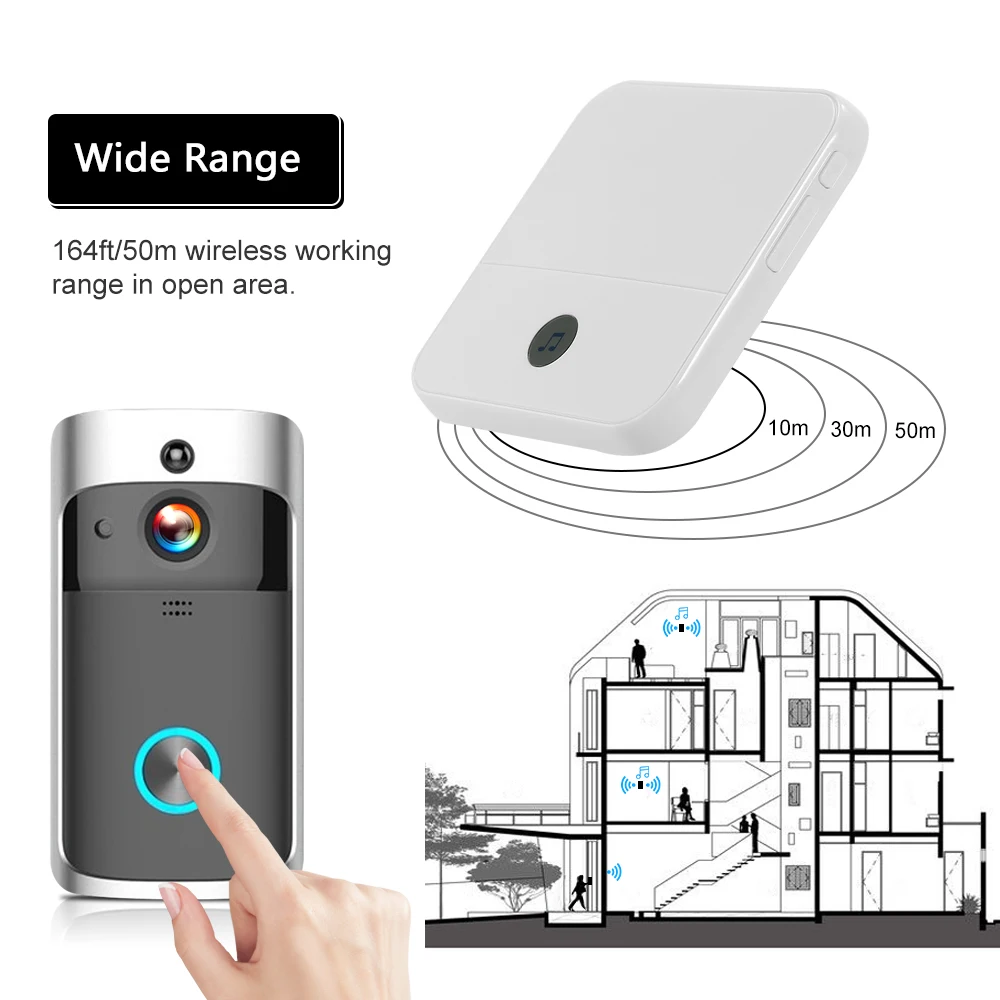 Smart HD 1080P беспроводной видеодомофон Wi-Fi видео дверной телефон Визуальный дверной звонок wifi дверной Звонок камера для квартиры ИК сигнализация