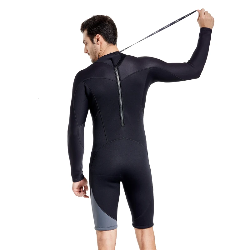 SBART New Arrival Back Zip Diving Suit Spring Suit Mens Neoprene 3mm Short Sleeve Long Sleeve Surfing Wetsuit