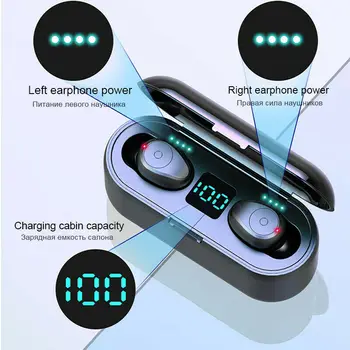 

Newest Bluetooth 5.0 Earphones Battery LED Digital Display CVC 8.0 Noise Reduction Earbuds with Charging Case