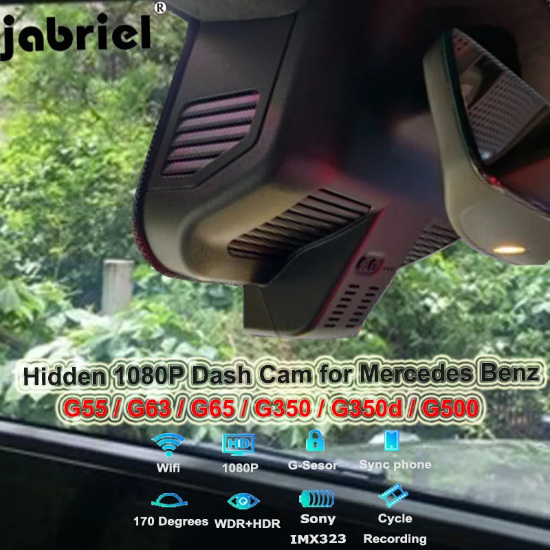 

Jabriel for 2019 2020 Mercedes Benz G Class G500 G350 G350d G55 G63 G65 AMG w463 w463a 1080P Hidden WiFi Car Dvr Dash Camera