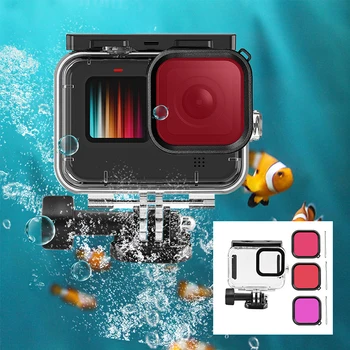 

45M Diving Case for Gopro Hero 9 Waterproof Housing Case Shell Underwater Protector Cover+Lens Filter Action Camera Accessories