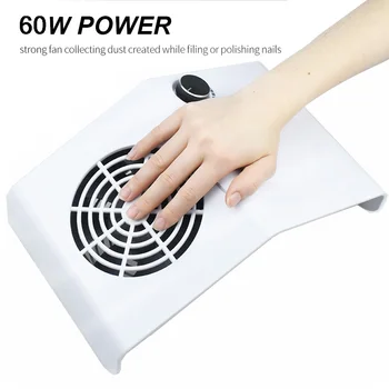

60W Powerful Nail Dust Vacuum Cleaner Professional Nail Tool With Suction Adjustment Nail Two Vacuum Bags For Salon Equipment
