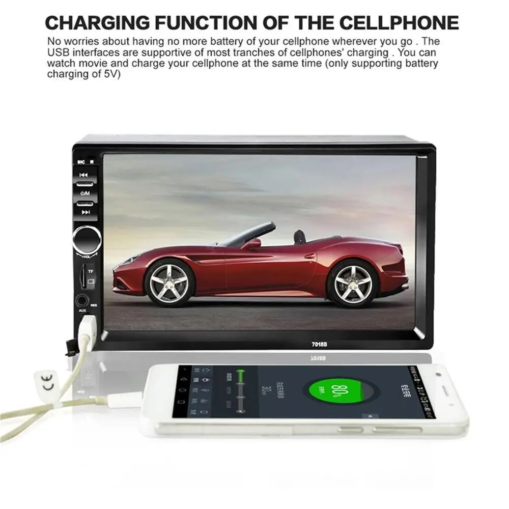 

Car Video Player 7 Inch Audio Stereo MP5 Player Audio Car Radio FM USB Player Support for SD/MMC 7018B