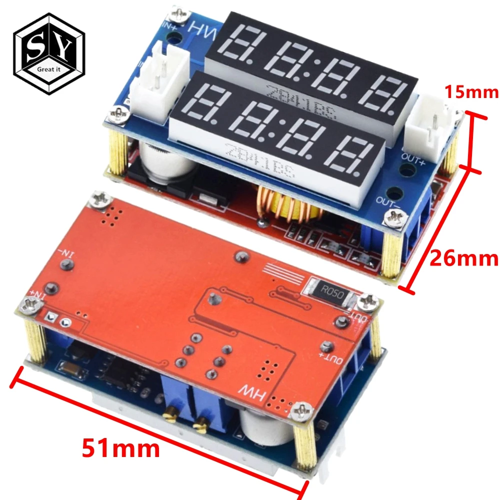 3Pcs 5A Einstellbare Leistung Dc-Dc-Lademodul Mit Treiber Mit Voltmeter ry 3Pcs 5A Einstellbare Leistung Dc-Dc-Lademodul Mit Treiber Mit Voltmeter ry
