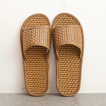 

Women's Summer Weave Slippers Woman Open Toe Cane Fashion Shoes Female Solid Flats Women's Non-Slip Fashion Footwear Plus Size