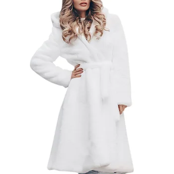 

Women Elegant White Shaggy Women Faux Fur Coat Streetwear Autumn Winter Warm Plush Teddy Coat Female Plus Size Overcoat Party