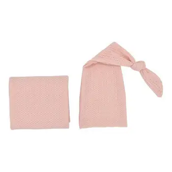 

50set Newborn Photography Prop Infant Multi-colors Sleepy Knit Sleepy Cap+Knit Wrap Set Studio photo shoot Accessories