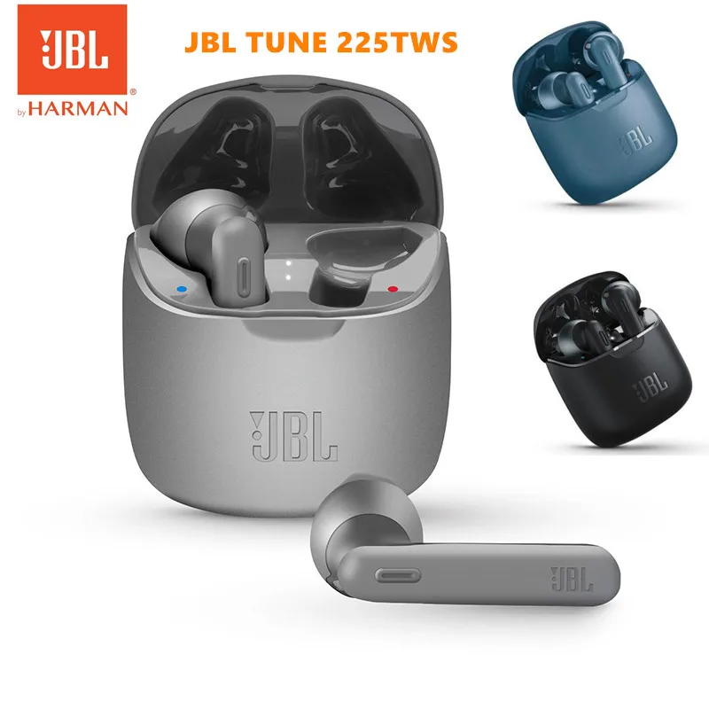 Official JBL TUNE 225TWS Wireless Bluetooth Earphones JBL T225TWS Stereo Earbuds Bass Sound Headphones Headset with Mic