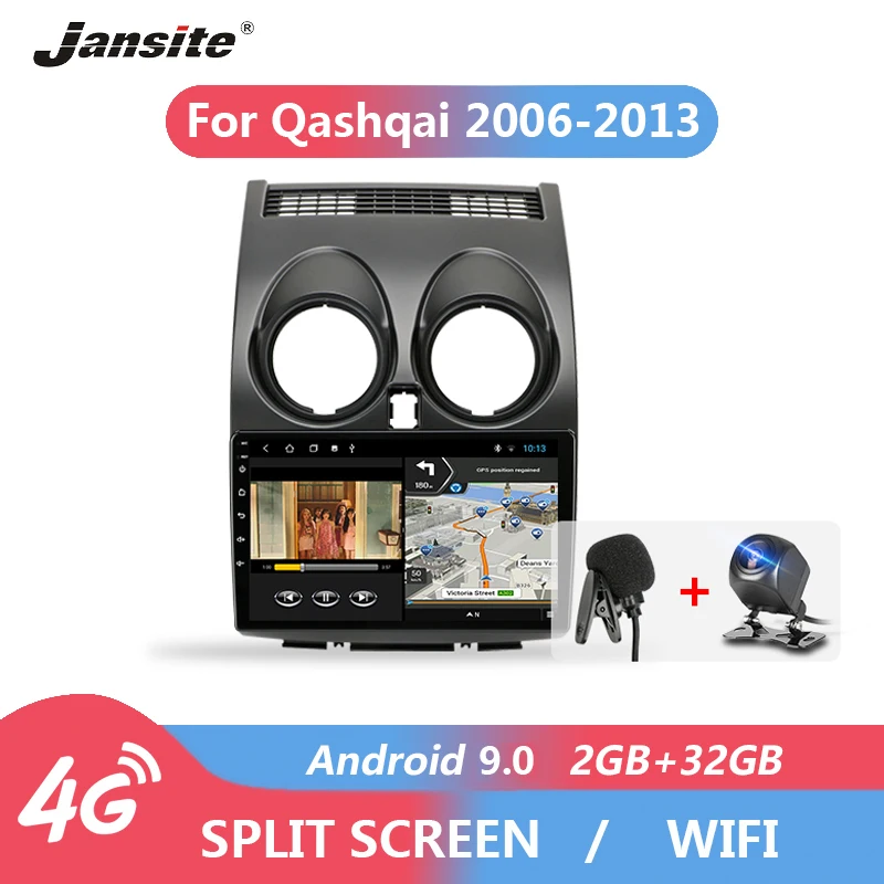

Jansite Car Radio T3L For Nissan Qashqai 1 J10 2006-2013 Android 9.0 radio Multimidia Video Player Navigation GPS 2G+32G No 2din