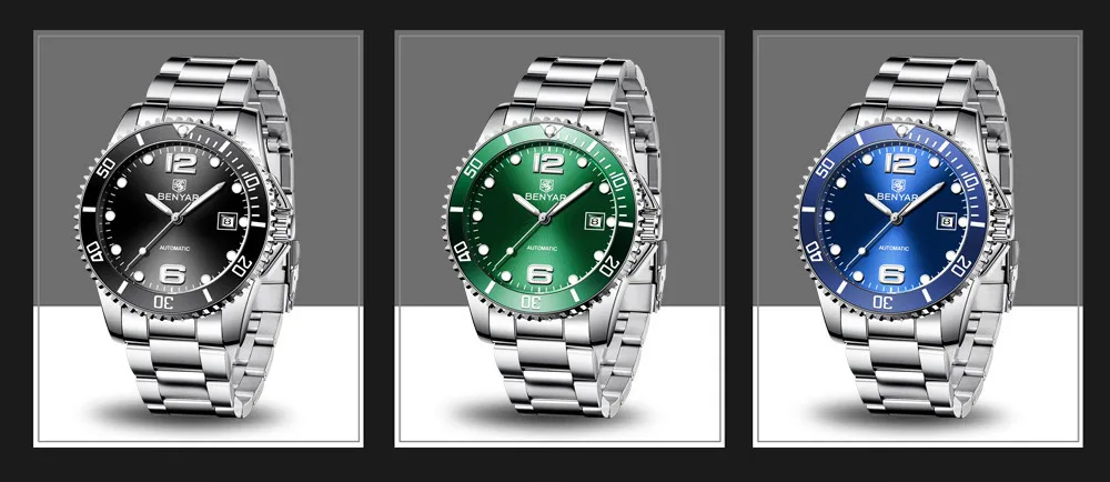 BEYANR механические часы для мужчин автоматические военные водонепроницаемые мужские s часы лучший бренд класса люкс часы из нержавеющей стали Relogio Masculino
