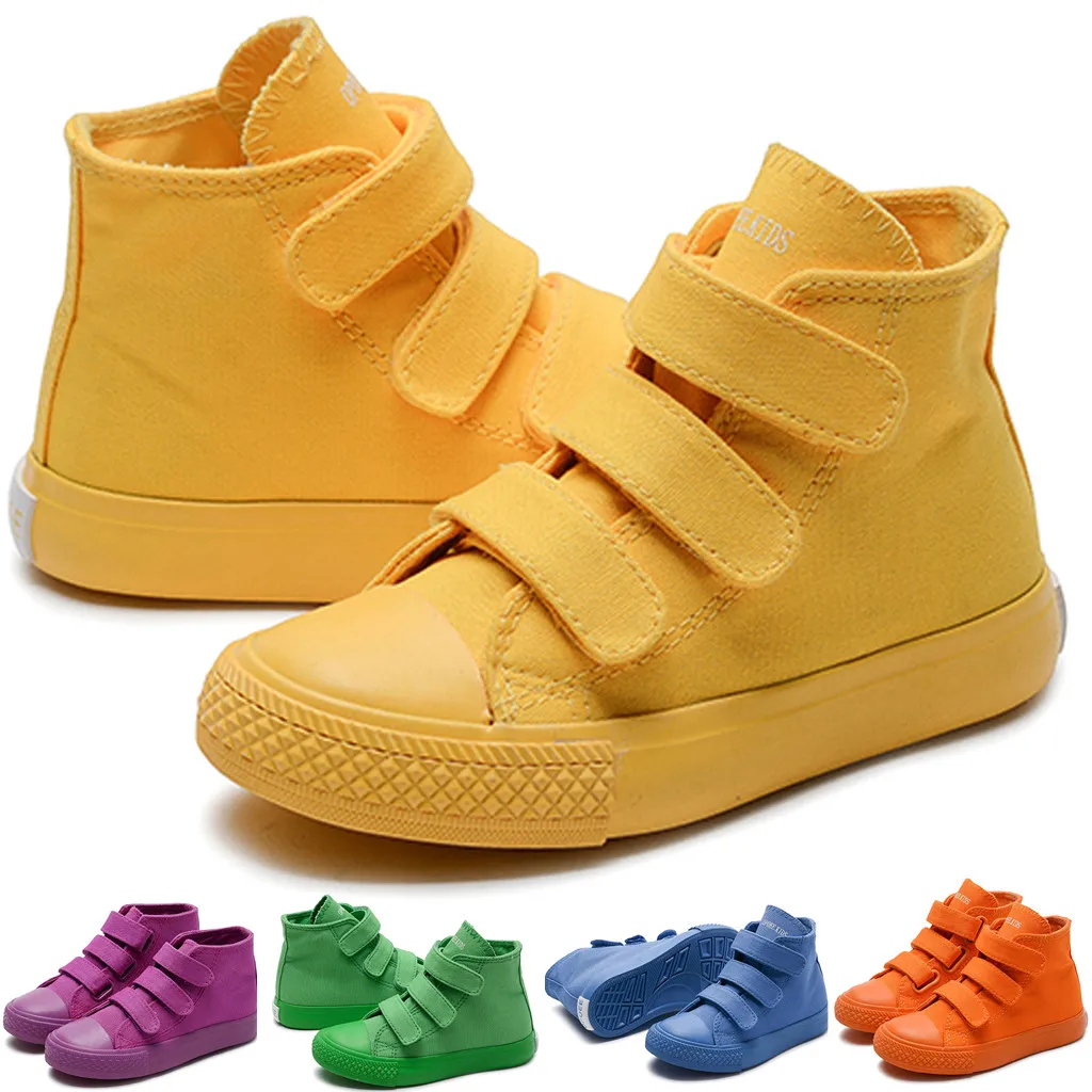 Детская парусиновая повседневная обувь; детская парусиновая обувь с высоким берцем; кроссовки для девочек и мальчиков; детская разноцветная обувь; дышащая поверхность; Enfant# C