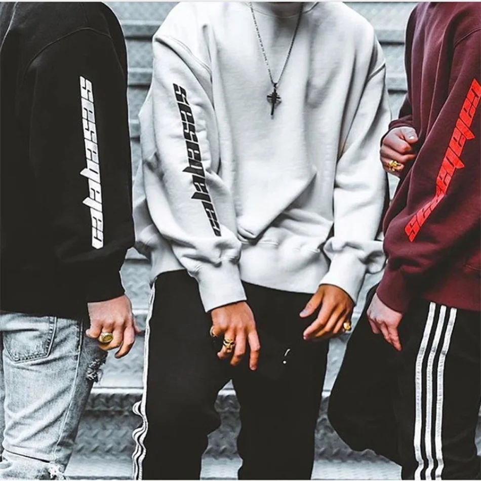 Толстый флисовый сезон 4 3 Calabasas YZY KANYE Западный худи пуловер с капюшоном большие