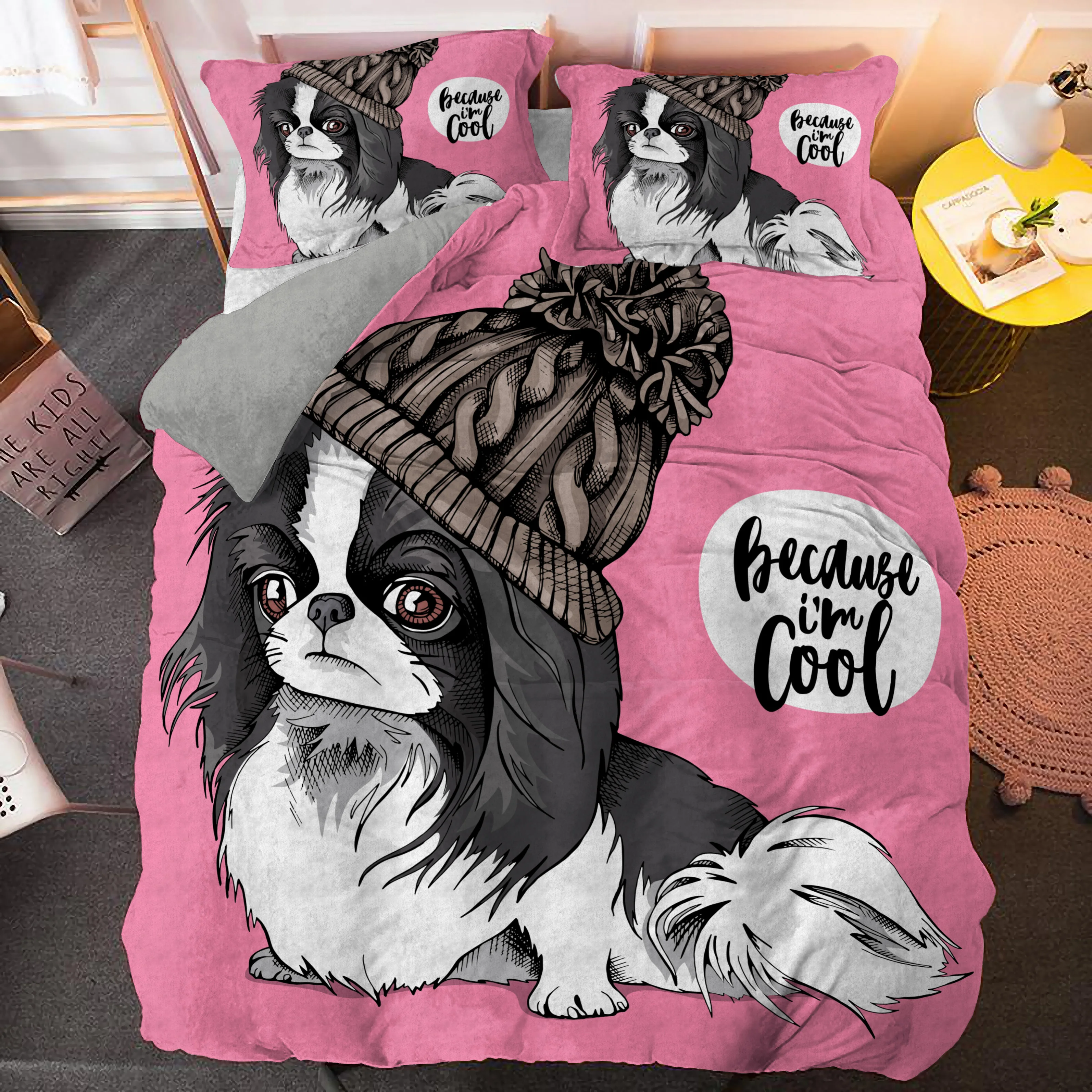 Cartoon Pug Dog Duvet Cover Set Dogs Beding Sets Bedspread 2/3pcs Queen King Size Drop Shipping Home Textile