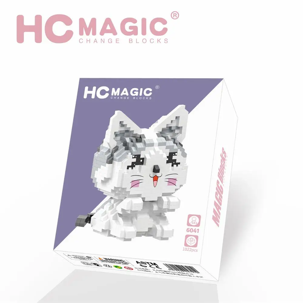 HC Конструкторы "Magic" небольшого размера, мини-кирпичи для игры во милых котят/модель АНИМЕ DIY строительные игрушки аукцион Фигурка Игрушки для девочек Подарки 6041