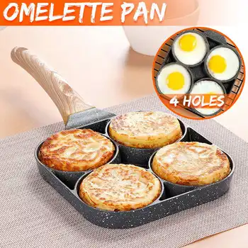 

NEW Four-hole Frying Pot Pan Thickened Omelet Pan Non-stick Pancake Steak Pan Cooking Egg Ham Pans Breakfast Maker Cookware