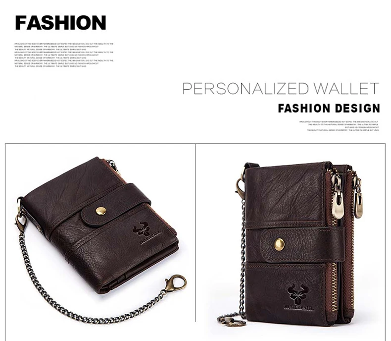 HUMERPAUL New Arrival Genuine Cow Leather Fashion Men Walet RFID High Quality Coins Purse Small Brands Design Male Bag
