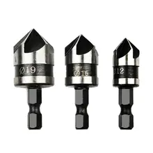 

90 Degree Countersink Drill Chamfer Bit 1/4" Hex Shank 6 Flute Bevel Cutting Deburring Drilling Woodworking Remove Burr Tool