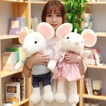 

Rat Plush Toys Super Cute Plush Toy Cartoon Mouse Couple Rat Stuffed Doll Birthday Christmas Gift