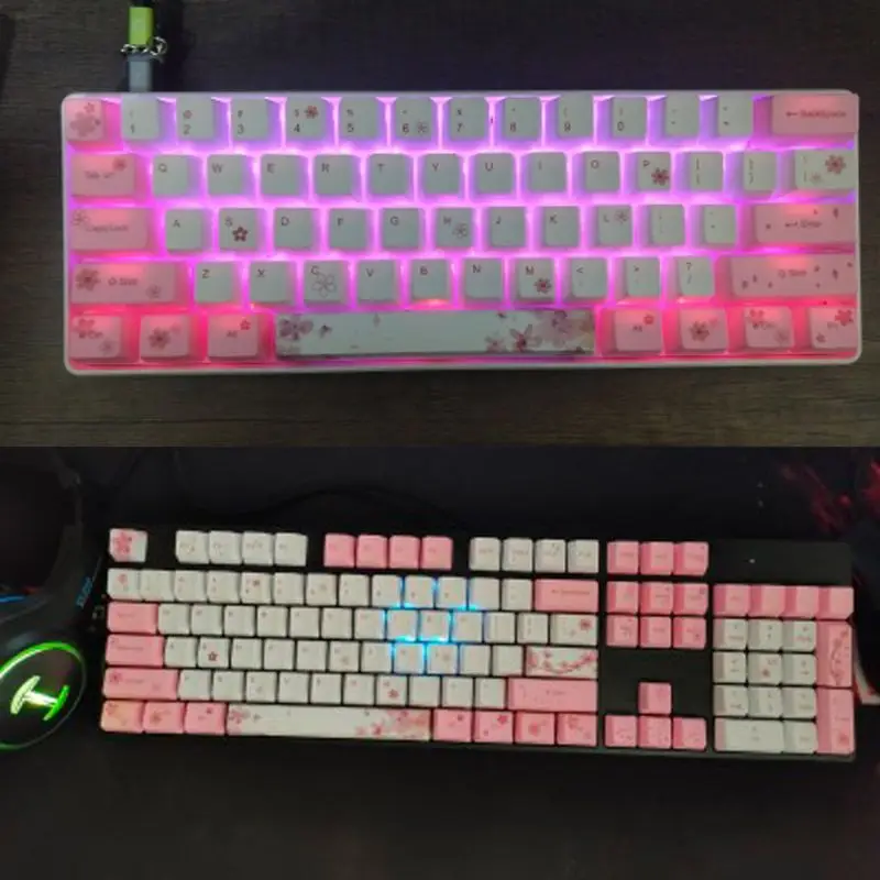 1 предмет OEM PBT вишня в цвету клавиши механическая клавиатура колпачки