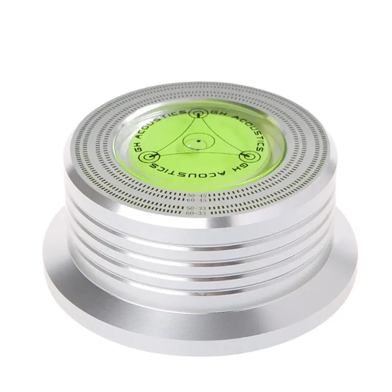 Универсальный 50 Гц LP Виниловая пластинка аудио диск проигрыватель стабилизатор алюминиевый вес зажим с тестовая скорость пузырь для вибрации Balanc - Цвет: Серебристый