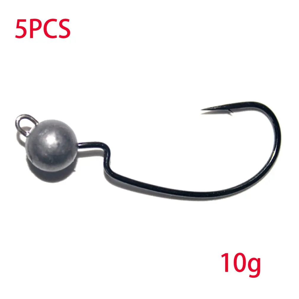 

5PCS Lead Jig Head 3.5g 5g 7g 10g Barbed Hook Soft Lure Jigging Worm Shad Hook Fishing Hooks