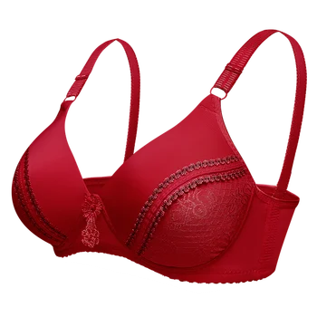 

Push Up Bra Big Size Wire Free Red Thin Summer Style B C Cup Unpadded Back Closure 2020 New Lingerie Bra Underwear Wholesale